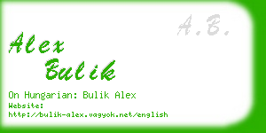 alex bulik business card